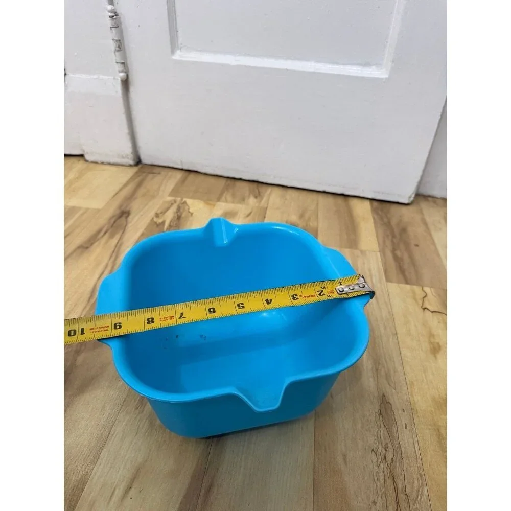 Blue Plastic Mixing Bowl with Pour Spouts